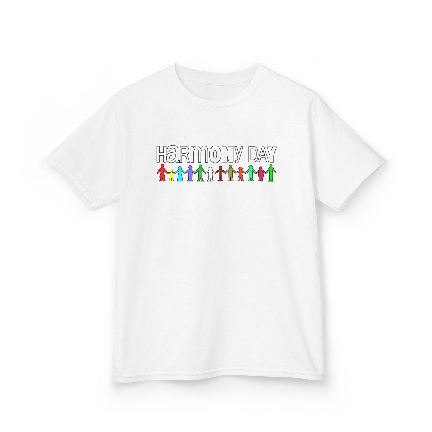 Inclusive Harmony (multi-colour design): Harmony Day cotton kids tee