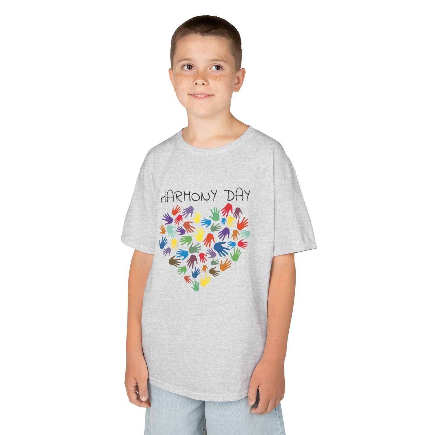 Heart of Harmony (colourful): Harmony Day cotton kids tee