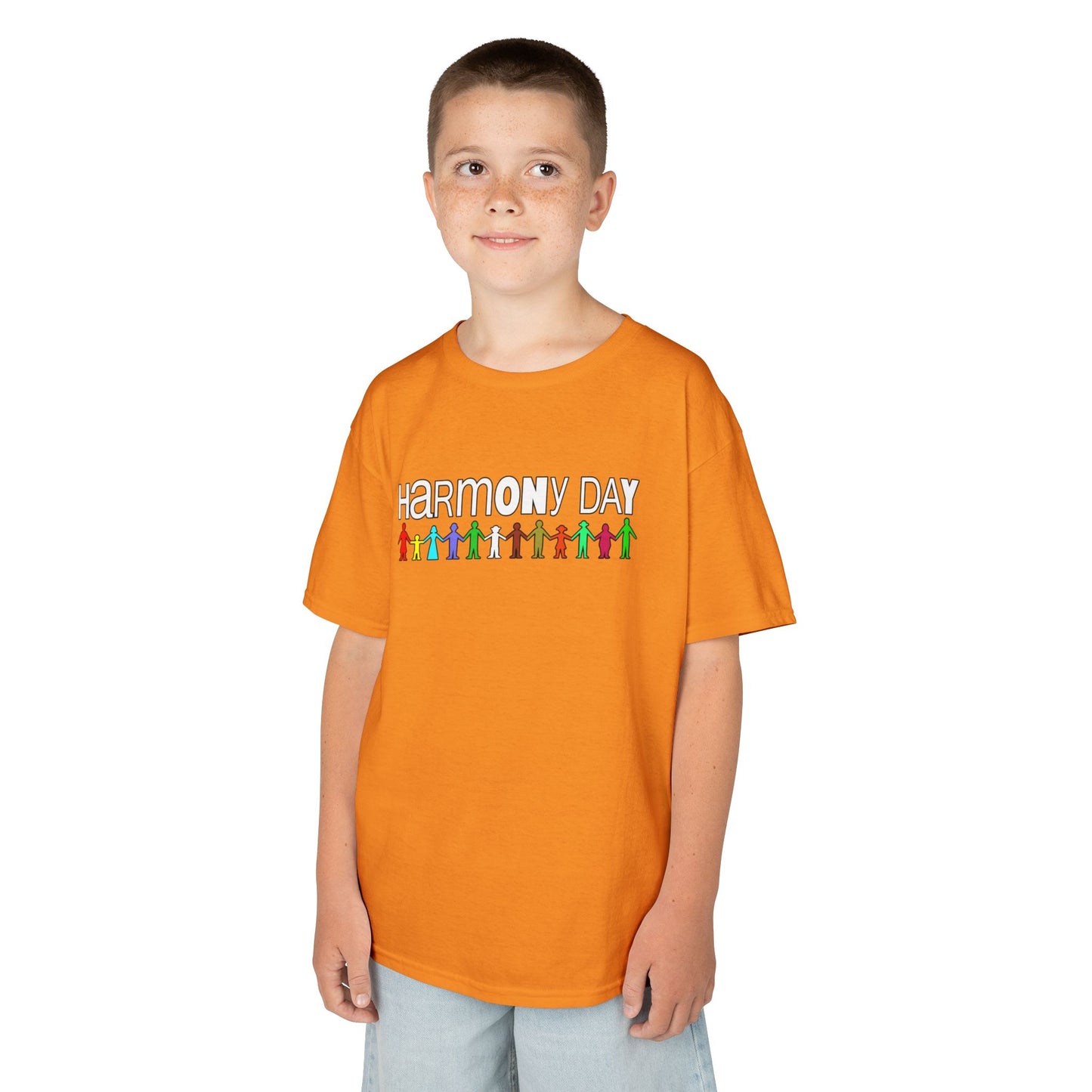Inclusive Harmony (multi-colour design): Harmony Day cotton kids tee
