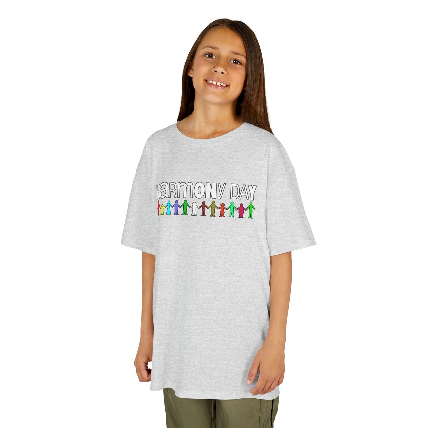 Inclusive Harmony (multi-colour design): Harmony Day cotton kids tee