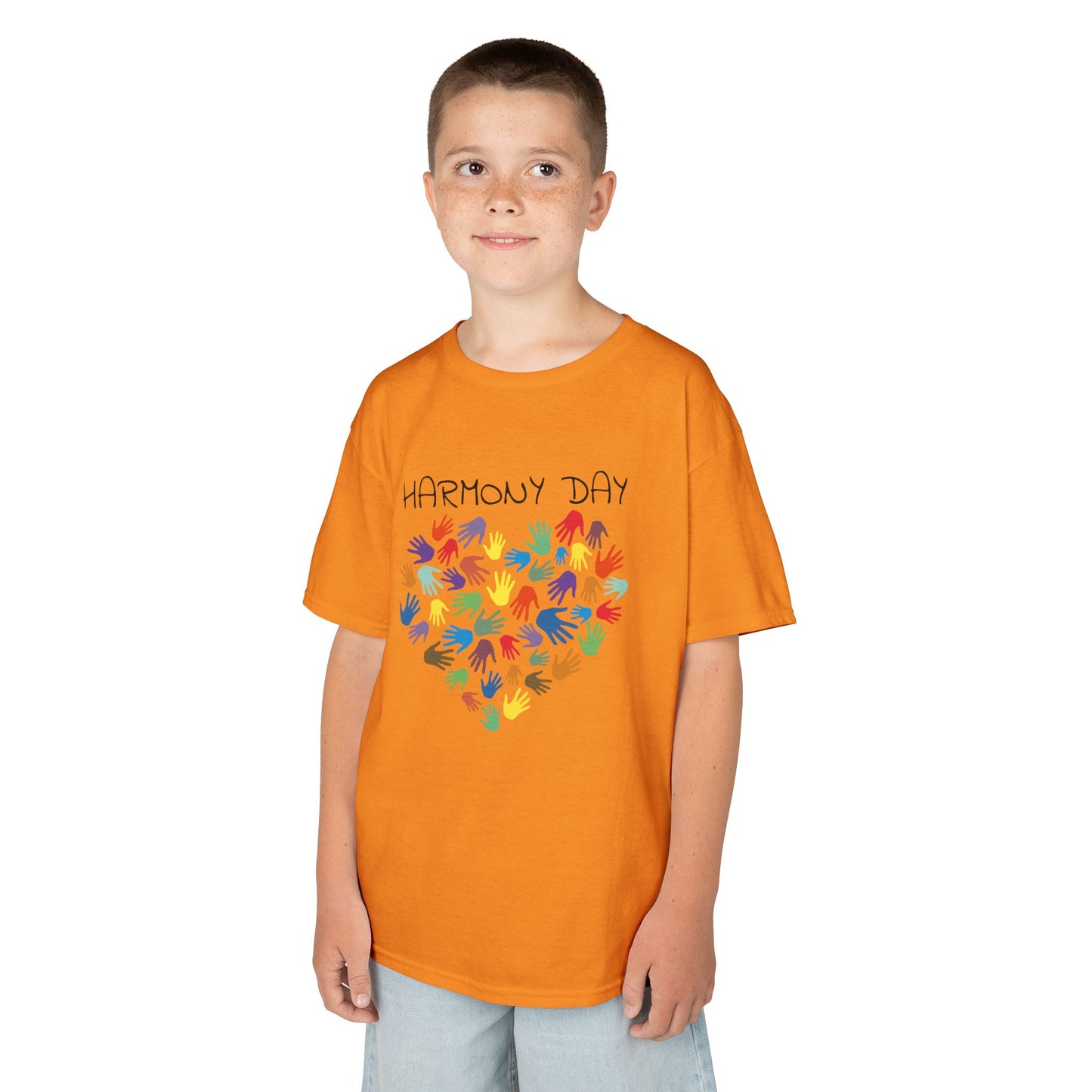Heart of Harmony (colourful): Harmony Day cotton kids tee