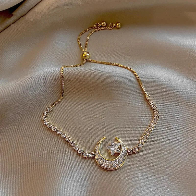 Crescent moon & star bracelet
