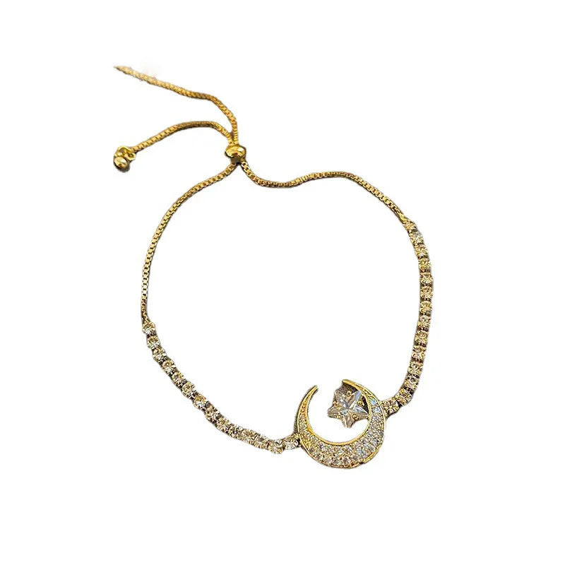 Crescent moon & star bracelet