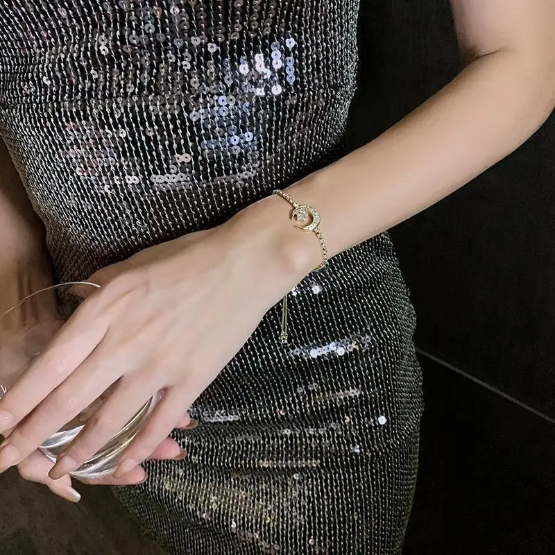 Crescent moon & star bracelet