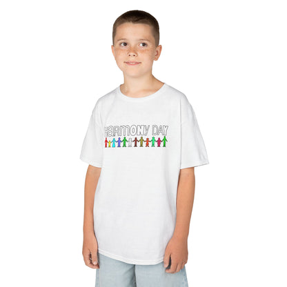 Inclusive Harmony (multi-colour design): Harmony Day cotton kids tee