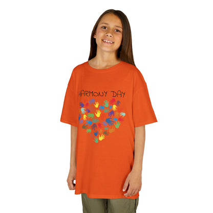 Heart of Harmony (colourful): Harmony Day cotton kids tee